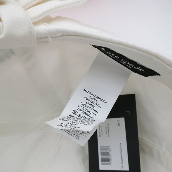 Kate Spade New York Bow Baseball Cap in Cream OS NWT Embroidered Logo main image 6